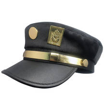 JoJo's Bizarre Adventure JOJO Hat Cosplay Real Type Black Peaked Cap with Metal label For Adult Or Boys and girls 2024 - buy cheap