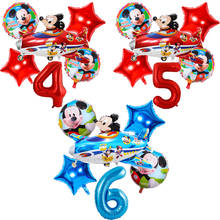 Disney Mickey Mouse Cartoon Aluminum Foil Number Balloon Baby Shower Birthday Party Decorations Supplies Kids Classic Favor Gift 2024 - buy cheap