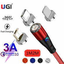 UGI-Cable magnético tipo C 3 en 1, cargador de carga rápida 3A para IOS, USB C, Micro USB, teléfono móvil para Oneplus 2024 - compra barato