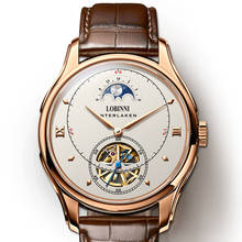 mens watches,men automatic watch LOBINNI Switzerland luxury man self wind mechanical wristwatch waterproof relogio skeleton 2024 - buy cheap