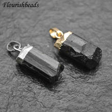 Faceted Natural Black Tourmaline Stone Pendant Irregular Rough Raw Gemstone DIY Necklace for Woman Man Jewelry Making Supplies 2024 - buy cheap