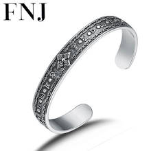 FNJ браслет с мудрым высказыванием 925 Регулируемое наружное кольцо из Размеры 57 мм оригинальный S925 стерлингового серебра браслеты для Для женщин Для мужчин ювелирные изделия 2024 - купить недорого