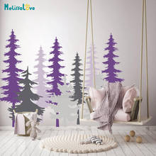 9 trees Woodland Adventure Forest Pine Tree Nature Nursery Wall Decor Baby Room Vinyl Sticker Wallpaper BA531 2024 - buy cheap