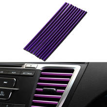 10 Pcs/set Car Accessories DIY Car Interior Air Conditioner Outlet Vent Grille Chrome Decoration Strip Silvery car styling hot 2024 - buy cheap