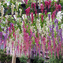 12pcs Wisteria Artificial Flowers Garland 45inch Silk Vine Plants For Wedding Decor Hanging Rattan Home Garden Hotel Party Decor 2024 - buy cheap