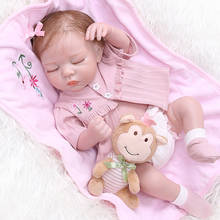 NPK 48cm Full Silicone Newborn Baby Doll Like Real Soft Vinyl bebe Reborn Sleeping Girls Bath Shower Toy Kids Birthday Gift 2024 - buy cheap