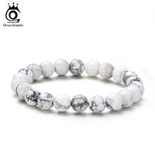 ORSA JEWELS Howlite Reiki Chakra Stone Bracelet Natural Stone Bracelet for Women Men Healing Energy 8mm Bead Jewelry Gift GMB36 2024 - buy cheap