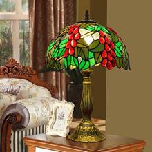 WOERFU-lámpara de mesa Tiffany con forma de uva, lámpara de noche para dormitorio, Retro, ajustable, creativa, a la moda, 30cm 2024 - compra barato
