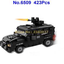 6509 423pcs Urban Police Station Swat Explosion-proof Car Military 4 Building Block Toy 2024 - buy cheap