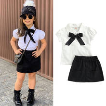 Citgeett Summer Kids Baby Girl Short Sleeves Tops Skirt Short Sleeve Cardigan Solid Shorts Clothes Set 2024 - buy cheap