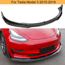 Carbon Fiber Car Front Bumper Lip Spoiler for Tesla Model 3 2015 - 2019 Car Front Bumper Lip Chin Apron Spoiler Protection 2024 - buy cheap