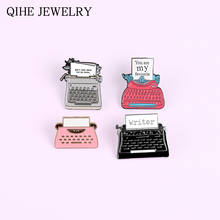 Vintage Typewriter Brooches Retro Classical Office Supplies Writing Machine Soft Enamel Pins Cartoon Badges Lapel pin Jewelry 2024 - buy cheap
