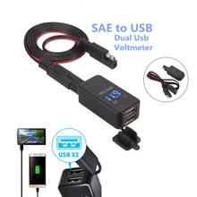 SAE To USB Adapter with Voltmeter Motorcycle Quick Disconnect Plug with Dual USB Charger 4.2A Voltage Display For Smart Phone 2024 - buy cheap