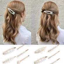 Trendy Pearl Hair Clip Snap Button Hair Pins for Women Sweet Pearl Hairpin Hair Clips Jewelry Girls Barrette Stick 2024 - buy cheap