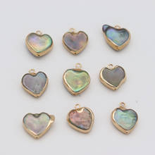 Conector de perla Natural de 5 piezas en forma de corazón para pulsera DIY, diseño de joyería Belly decorativa, 15x15mm 2024 - compra barato