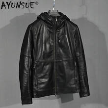 AYUNSUE 2020 New Men's Genuine Leather Jacket Hooded Sheepskin Coat Spring Autumn Mens Leather Jackets Chaqueta Cuero Hombre 2024 - buy cheap