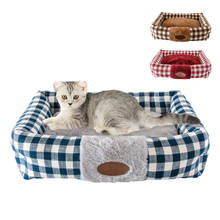 Dog Bed Cat Bed Winter Thick Warmth Pet Bed Removable And Washable Dog Bed Classic Lattice Pet Bed Mat 2024 - buy cheap
