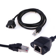 1Pc RJ45 Male to Female Screw Panel Mount Ethernet LAN Network Extension Cable 2024 - buy cheap
