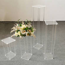 4pcs Acylic Floor Vase Wedding Decoration Clear Flower Vase Table Centerpiece Marriage Modern Vintage Floral Stand Columns 2024 - купить недорого