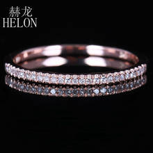 HELON-anillo de compromiso de oro rosa de 14 quilates para mujer, sortija de compromiso con diamantes naturales de 0,15 quilates, joyería fina 2024 - compra barato