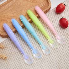 Safe baby spoons feeding dishes Tableware for children flatware cutlery colher spoon silicone tools-for-patchwork lot soup ladle 2024 - buy cheap