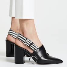 Sandálias de verão femininas vankalarg, sapatos de salto quadrado, sapatos de bico fino, sandálias femininas, tamanho grande 34-43, 2021 2024 - compre barato