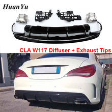 1set W117 Diffuser with Exhaust Tips for Mercedes-benz CLA Class Sport AMG Rear Bumper Lips 2016-2019 CLA45 CLA180 CLA200 CLA250 2024 - buy cheap