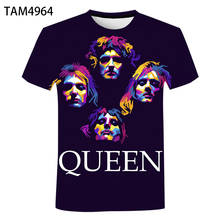 Camiseta con estampado 3D de Queen para hombre, de manga corta Camisa de algodón con cuello redondo, de verano 2024 - compra barato