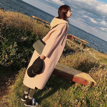 Jaqueta com capuz feminina, casaco de lã, 2 peças, outono inverno, casual, jaqueta, plus size, rosa, lã, f1411 2024 - compre barato