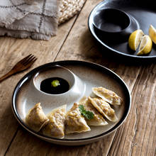 Plato de dumplings de cerámica japonesa para restaurante, plato de vinagre, sencillo, redondo, para mariscos, Sushi y Ramen, vajilla de cocina 2024 - compra barato