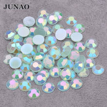 JUNAO-diamantes de imitación brillantes para decoración, piedras de cristal acrílico, apliques en diamantes de imitación, verde, AB, 6, 7 y 8mm, para bricolaje 2024 - compra barato