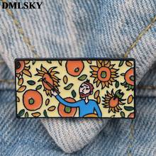 DMLSKY Van gogh creative art enamel pins and brooches for women lapel pin for men backpack bags badge collection gifts M4114 2024 - buy cheap