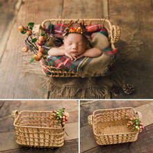 Accesorios de fotografía recién nacido sesión de fotos cesta niños cestas Vintage de mimbre bebé foto muebles silla para posar 2024 - compra barato