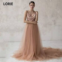 LORIE Sexy Evening Dress Spaghetti Strap Baby Pink Prom Gown Tulle Sequin Top Custom Made Wedding Simple Celebrity Party Dresses 2024 - buy cheap