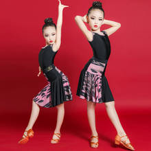 2020 NEW Girls Latin Dance Competition Dresses Children's Sleeveless Tops Skirt Sets Stage Performance Costume 110-170cm DL6148 2024 - buy cheap