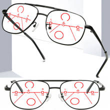 Double Bridge Rectangle Black Men Progressive Multifocal Reading Glasses +0.75 +1 +1.25 +1.5 +1.75 +2 +2.25 +2.5 +2.75 To +4 2024 - buy cheap