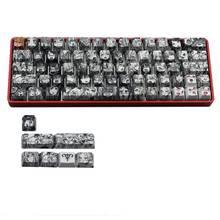 PBT 71 key Ahegao Keycap Dye Sublimation OEM Profile Japanese Anime Keycap For Cherry Gateron Kailh switch GK61 GK64 2024 - buy cheap