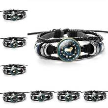 BTWGL 12 Zodiac Signs Constellation Charm Bracelet Men Women Fashion Multilayer Weave leather Bracelet & Bangle Birthday Gifts 2024 - buy cheap
