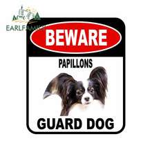 EARLFAMILY 13cm x 11cm BEWARE PAPILLONS GUARD DOG Car Sticker Cover Scratches Composite Sign Pet Dog Decal 2024 - buy cheap