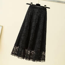 Black Lace Long Female Plus Large Size Korean Oversized Vintage Women'S Pencil Skirts Woman Clothes Lady Trendy 2020 A6312 2024 - buy cheap