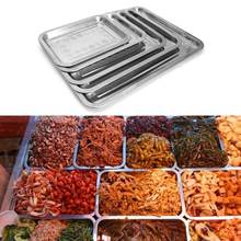 Aço inoxidável placa retangular churrasco grelhado peixe bandeja churrasco recipiente de comida 2024 - compre barato