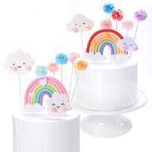 Topper de pastel de arcoíris para niños y niñas, decoración de pastel de fiesta de cumpleaños, nube bonita, para Baby Shower, boda, novedad 2024 - compra barato