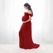 Summer Maternity Photography Dresses Women Off Shoulder Pregnants Sexy Photography Ruffled Nursing Long Dress Платье Бохо 2024 - buy cheap