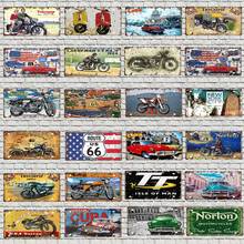 Motorcycle Vintage Poster Route 66 Highway Car License Plate Metal Tin Sign For Wall Art Shop Man Cave Garage Decor DC-0338A 2024 - buy cheap