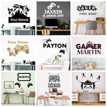 Large Gamer Custom Name Vinyl Wall Stickers For Kids Room Decor Wall Decals Baby Room Sticker Game Room Wallpaper Mural  2024 - buy cheap