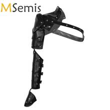 MSemis Women Adult Harness Bondage One Shoulder Armors Steampunk PU Rivets Armors with Arm Strap Set Cosplay Costume Clubwear 2024 - buy cheap