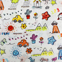 50cm*145cm/Piece,Cartoon Children's Graffiti,Pure Cotton Cloth,Clothing,Home Curtain,Handbag,Puppet Fabric,DIY Handmade Material 2024 - buy cheap