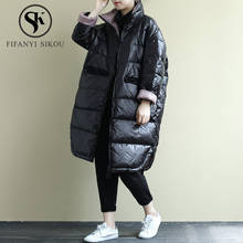 Fashion Down Jacket Women Long Casual Thick Warm Parkas 2019 Winter Coat Loose Overcoat Female White duck down Coat High quality 2024 - buy cheap