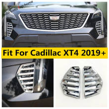 Chrome Front Fog Lights Lamp Eyelid Eyebrow Cover Trim 2 Pcs ABS Fit For Cadillac XT4 2019 2020 2021 2022 Exterior Kit 2024 - buy cheap