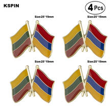 Lithuania & Armenia Friendship Flag Pin Lapel Pin Badge  Brooch Icons 4pcs 2024 - buy cheap